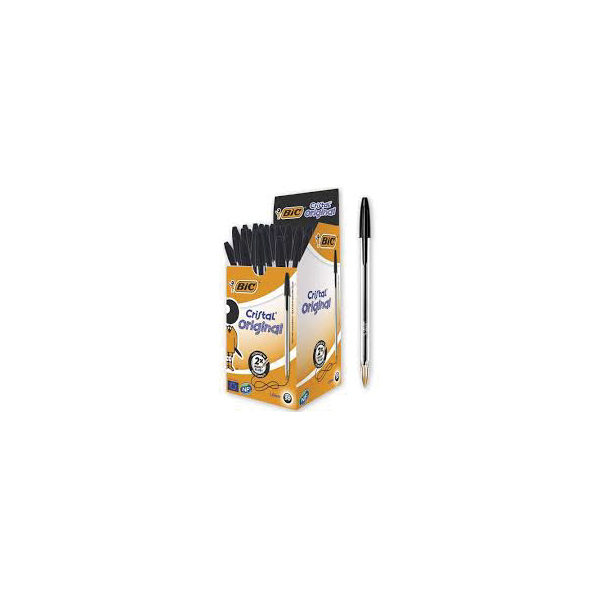 PENNA BIC CRISTAL MEDIUM NERA Pacco da 50