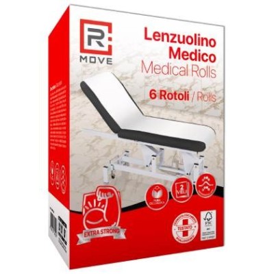 RMOVE 1CONF. DA 6PZ 60CMX60METRI LENZUOLINO MEDICO 2 VELI PURA CELLULOSA