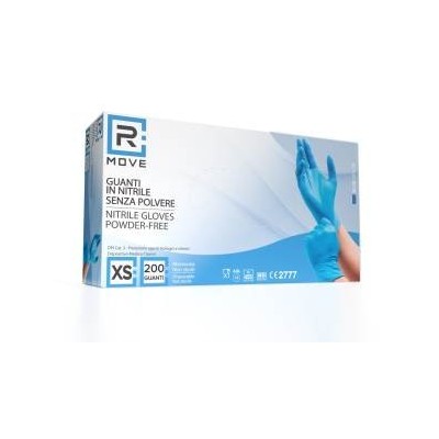 RMOVE 1CONF. DA 200PZ   - GUANTI NITRILE BLU USO MEDICO SENZA POLVERE